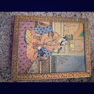 Unique Handcrafted Jewelry Box. Gemstone painting